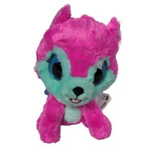 Hatchimals Pink Blue Winged Fox Glitter Eyes Plush Stuffed Animal 5.5"
